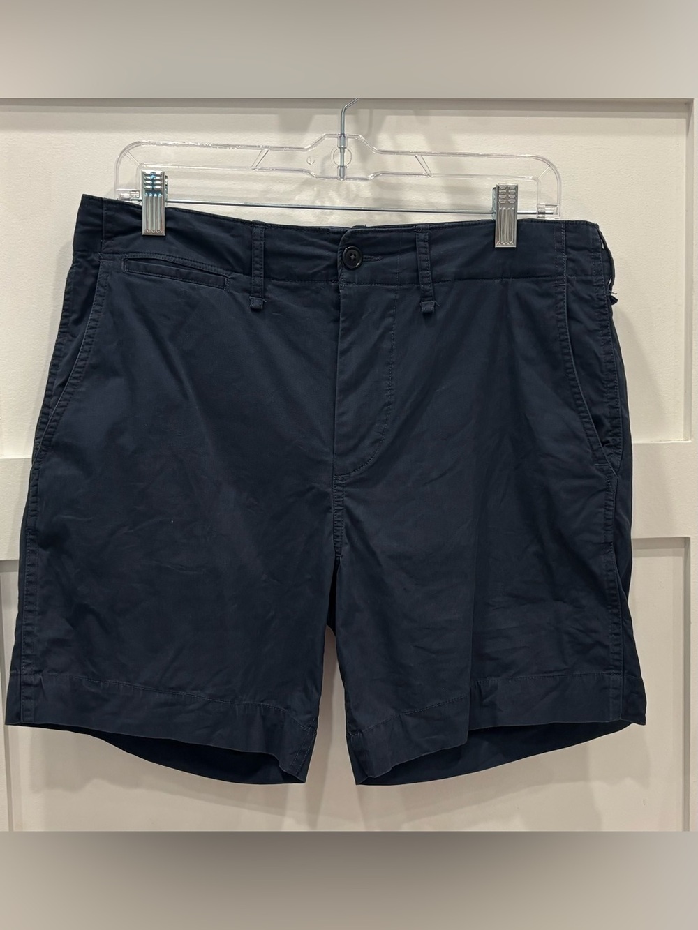 Buck Mason Navy Flat Front Chino Shorts 6” Inseam